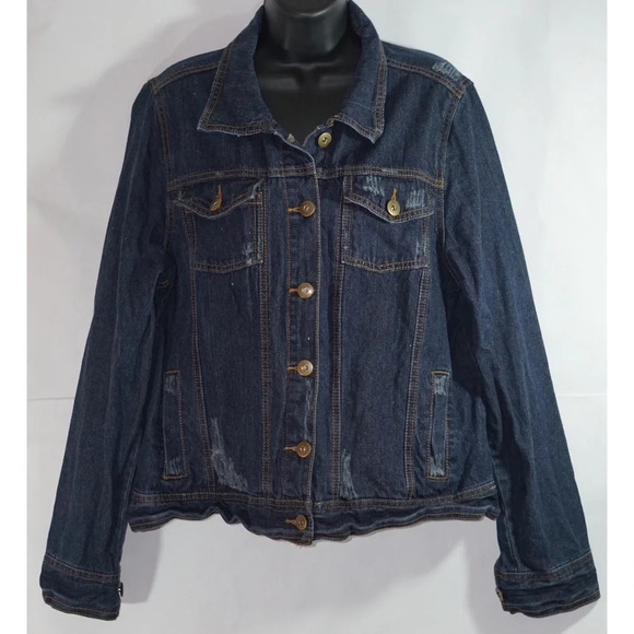Forever 21 Jackets & Blazers - Forever 21 Jean Jacket Distressed  Denim Size 1X